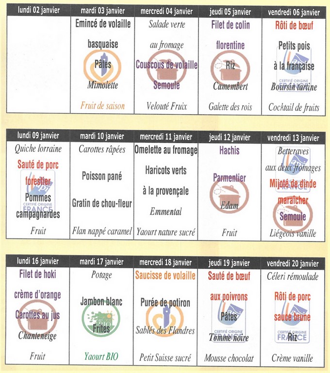 menus saint joseph berck