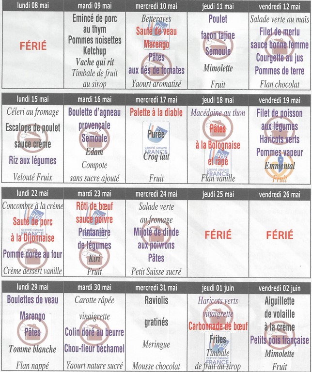 menus saint joseph berck